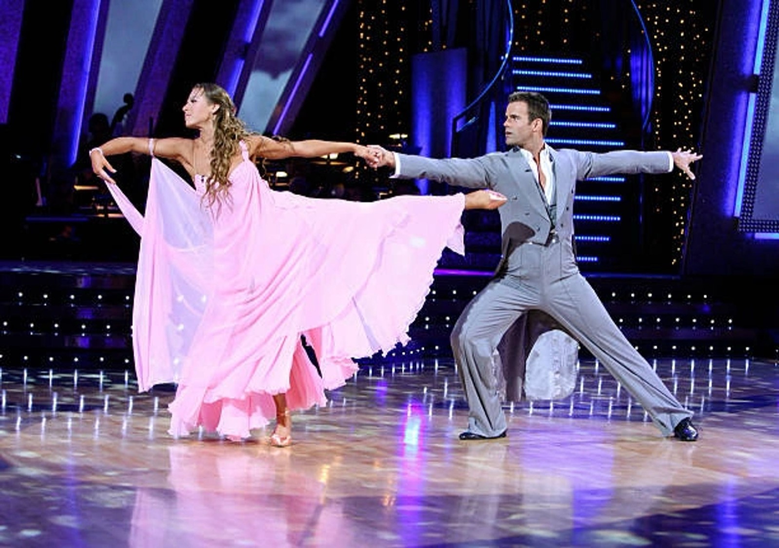 Edyta in an elegant ballroom waltz on Dancing with the Stars